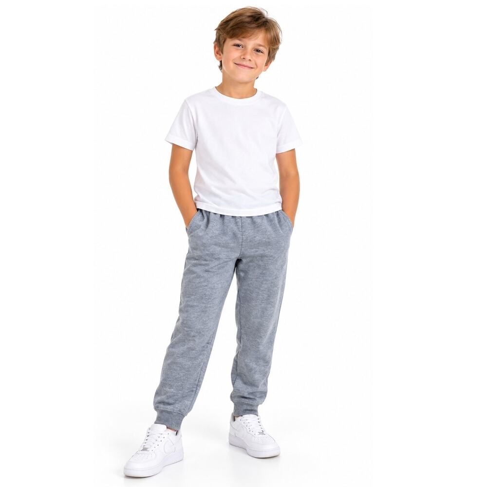 Hanes Boys Gray Fleece Sweatpants Size Small Jogger Pants Elastic Waist EUC